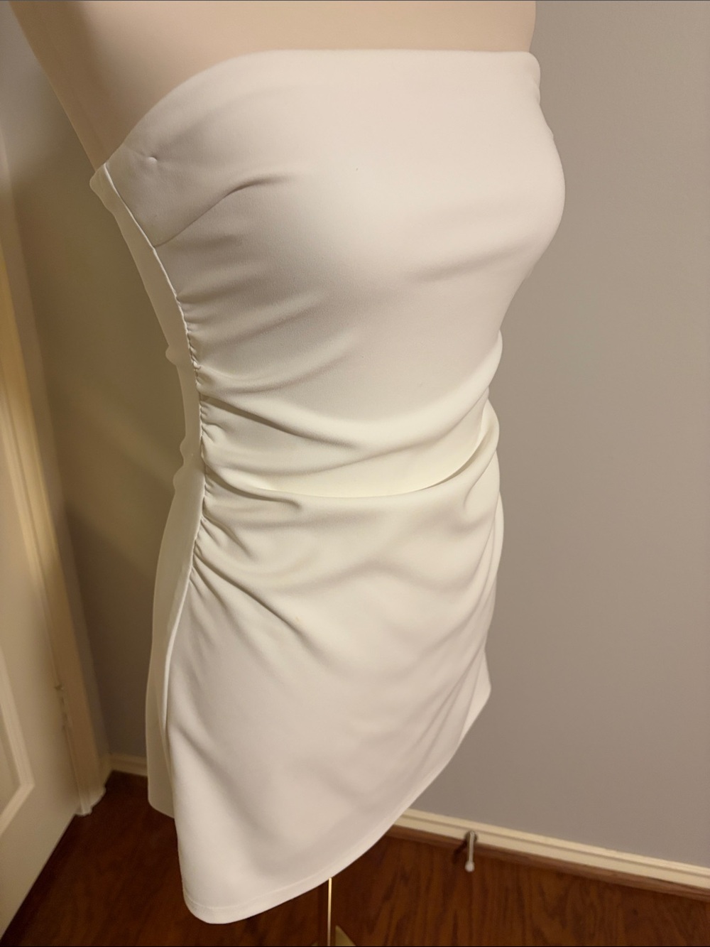 superdown White Draped Cowl Mini Dress